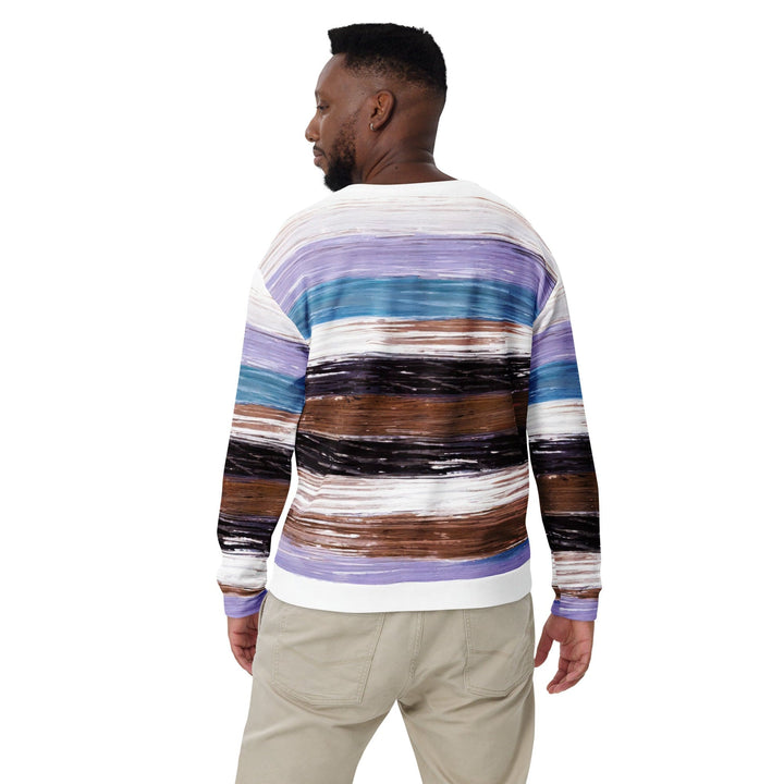 Graphic Sweatshirt for Men Lavender Black Brown Rustic Pattern - Mens