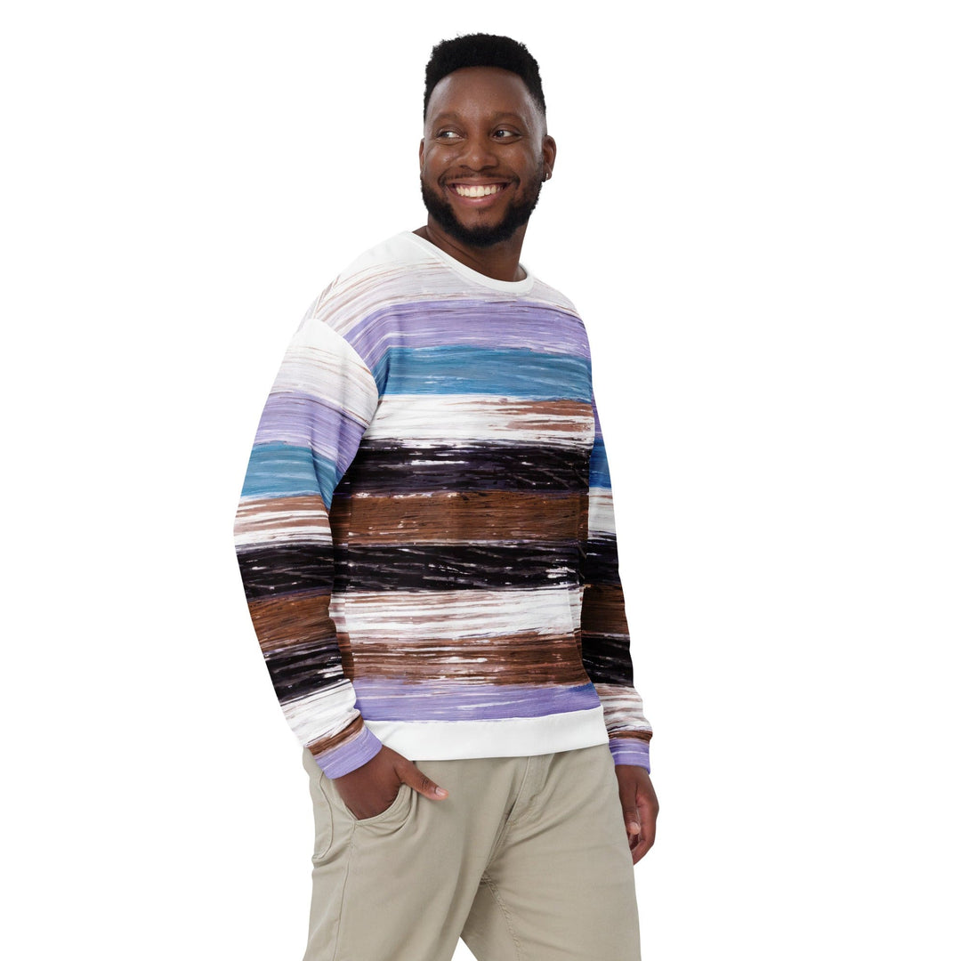 Graphic Sweatshirt for Men Lavender Black Brown Rustic Pattern - Mens