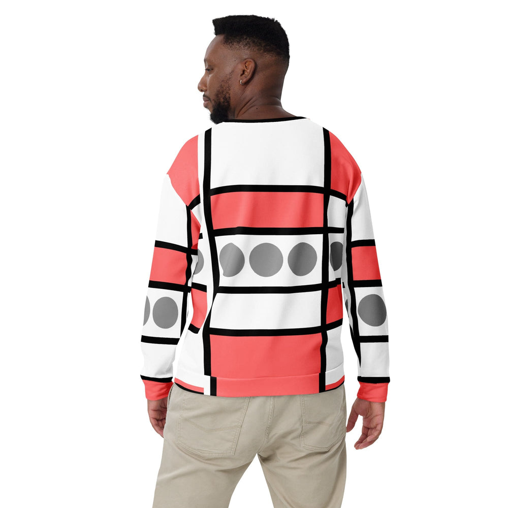 Graphic Sweatshirt for Men - Pale Red Print - Mens/Sweatshirts/AOP