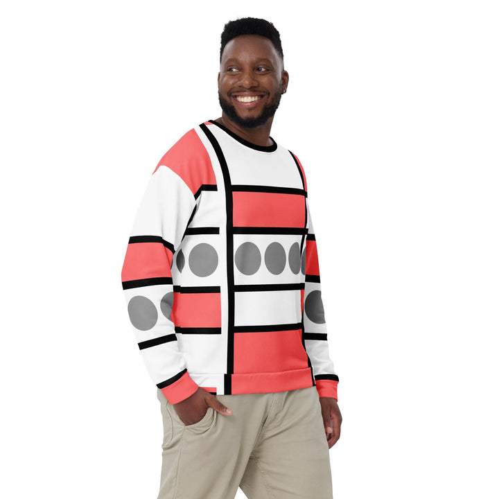 Graphic Sweatshirt for Men - Pale Red Print - Mens/Sweatshirts/AOP
