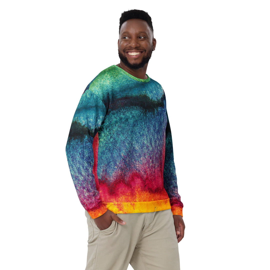 Graphic Sweatshirt for Men Multicolor Abstract Pattern - Mens | Sweatshirts