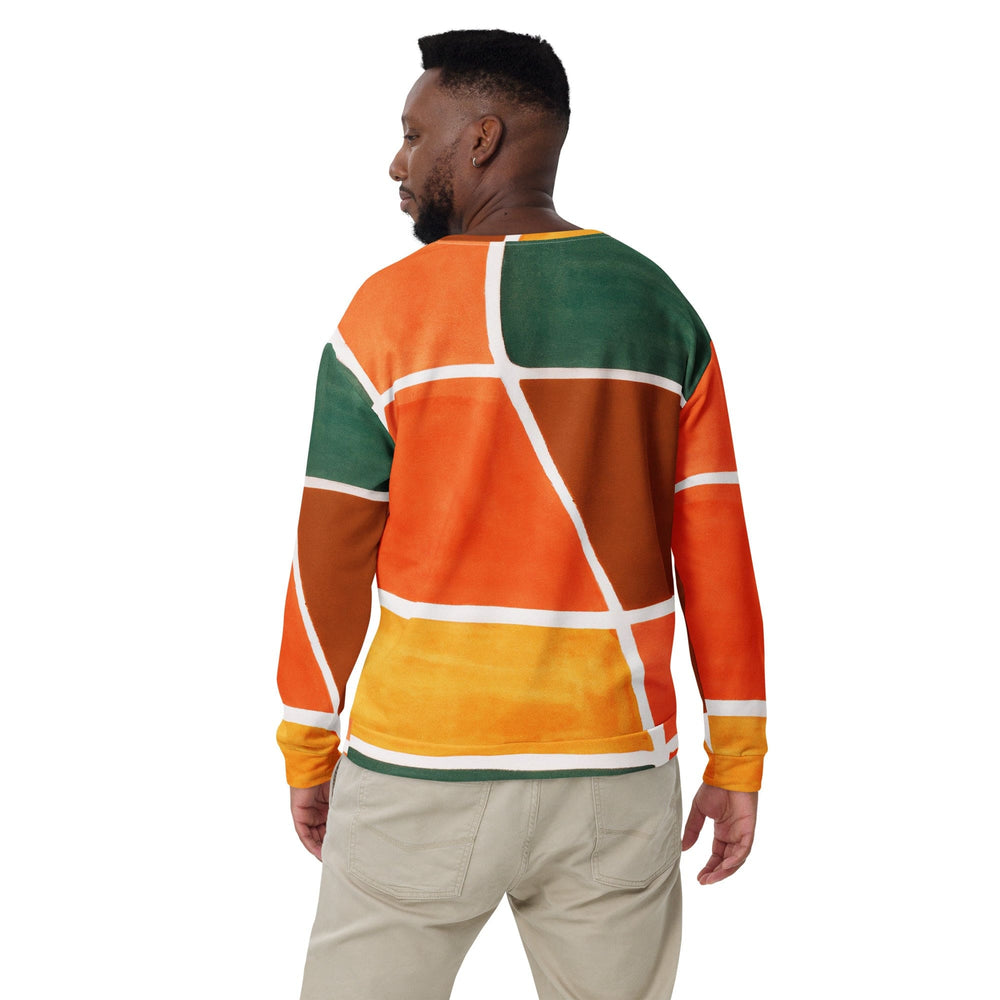 Graphic Sweatshirt for Men Orange Green Boho Pattern - Mens | Sweatshirts | AOP