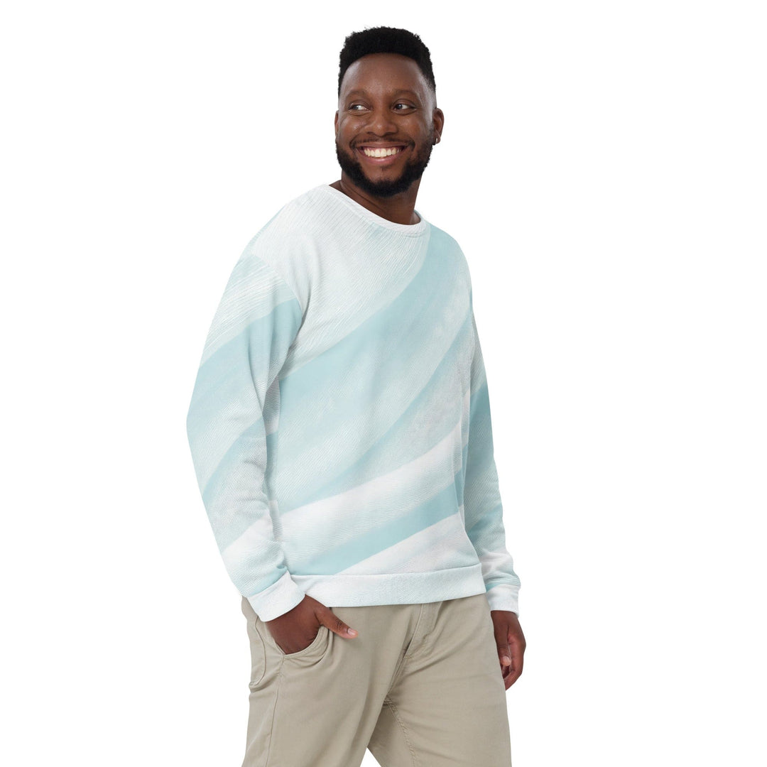 Graphic Sweatshirt for Men Pastel Blue Swirl - Mens | Sweatshirts | AOP