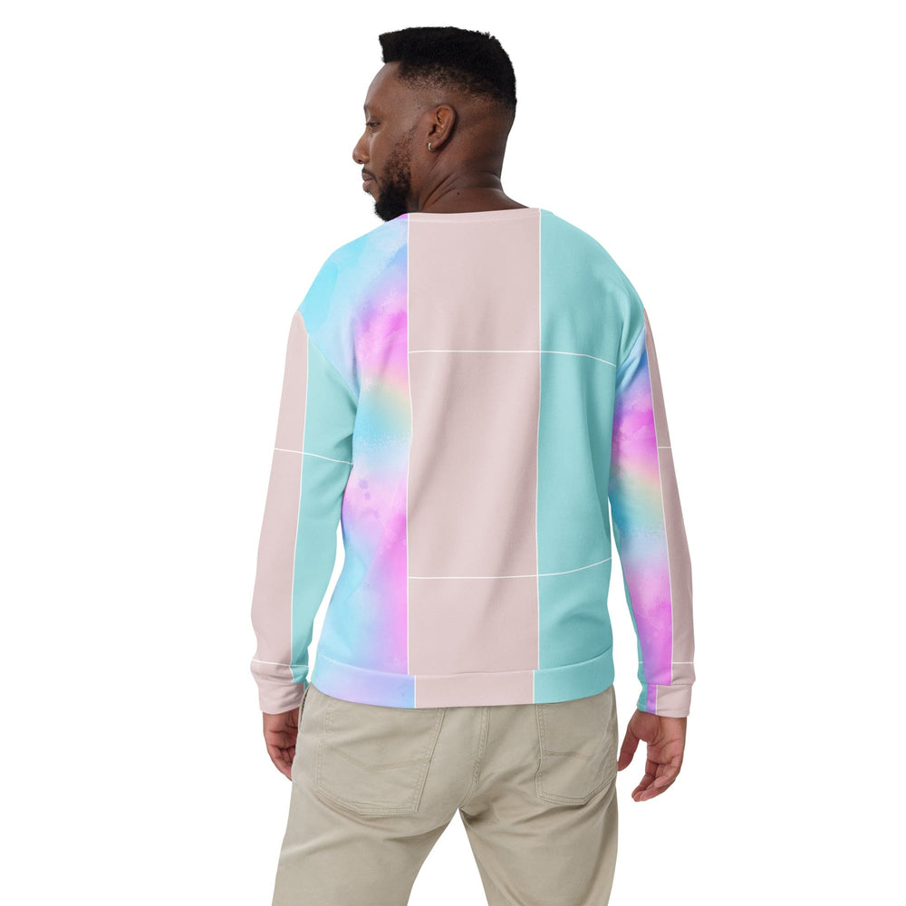 Graphic Sweatshirt for Men - Pastel Colorblock Watercolor Illustration