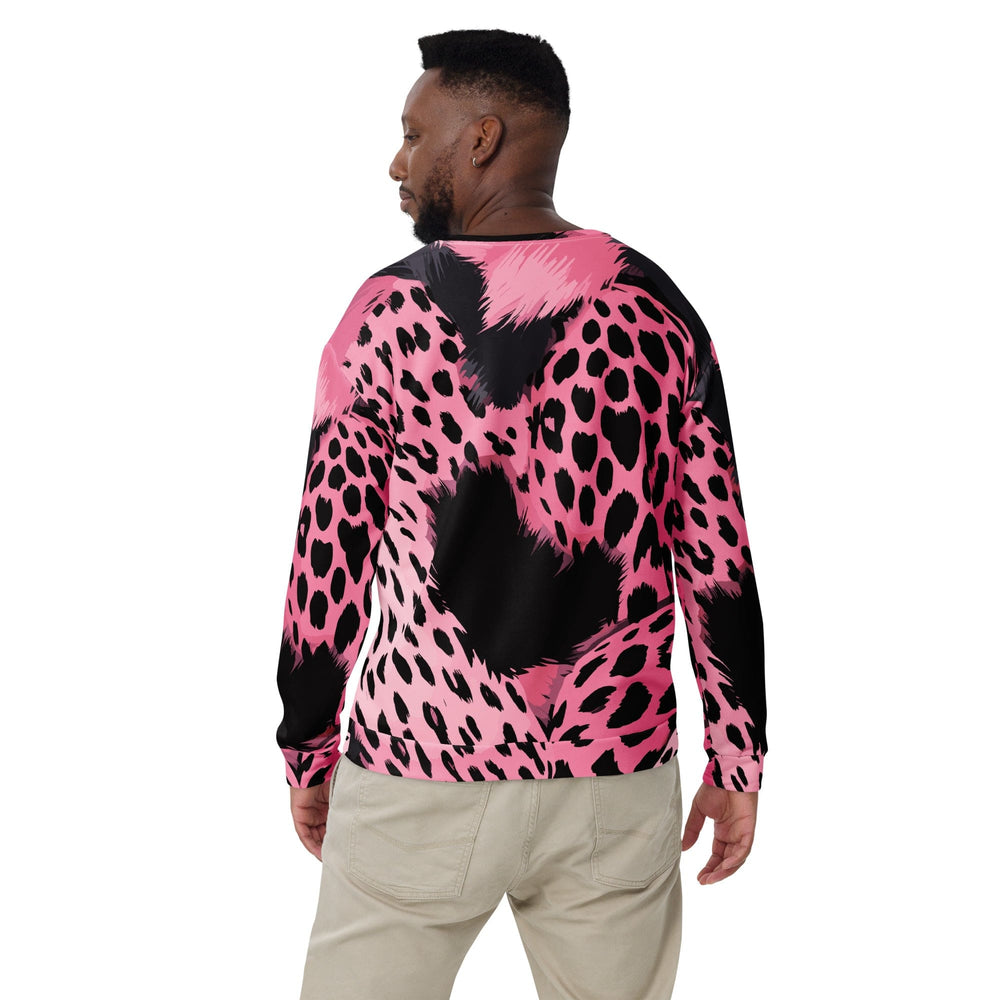 Graphic Sweatshirt for Men Pink Black Spotted Print - Mens | Sweatshirts | AOP