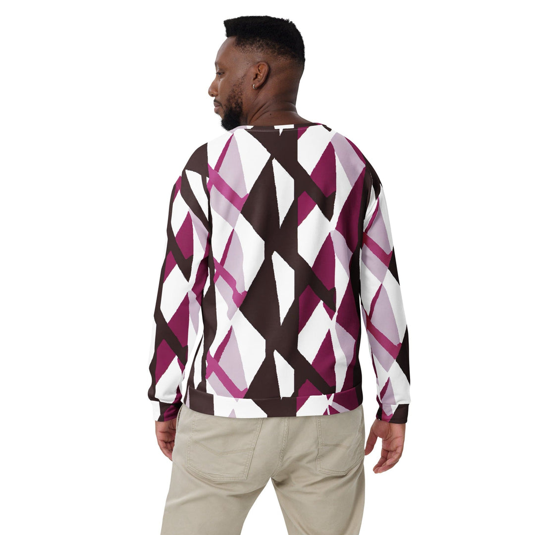 Graphic Sweatshirt for Men - Pink Mauve Pattern - Mens/Sweatshirts/AOP