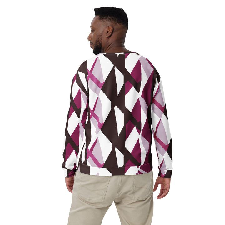 Graphic Sweatshirt for Men - Pink Mauve Pattern - Mens/Sweatshirts/AOP