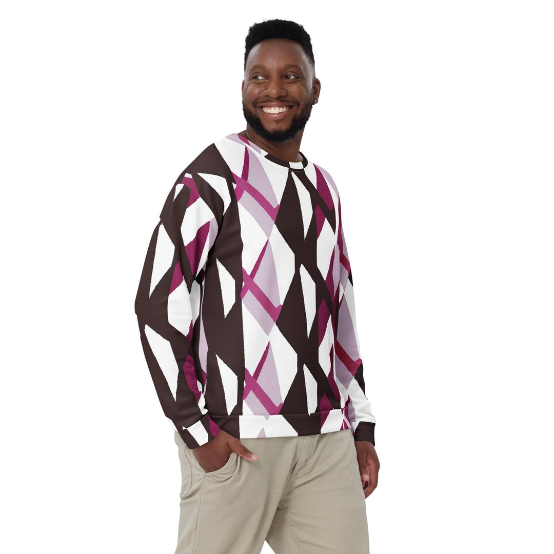 Graphic Sweatshirt for Men - Pink Mauve Pattern - Mens/Sweatshirts/AOP
