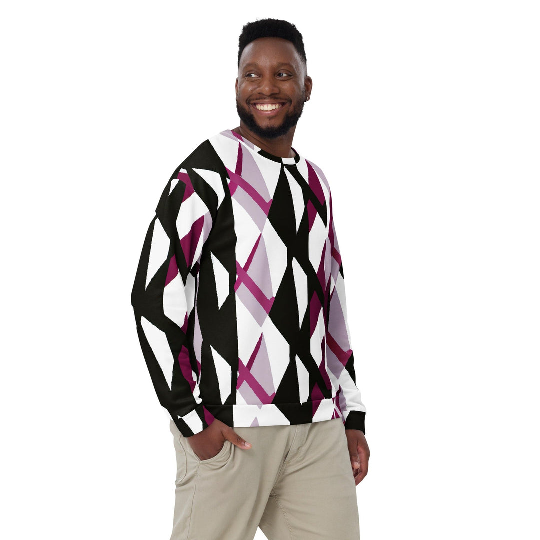 Graphic Sweatshirt for Men - Pink Mauve Pattern - Mens/Sweatshirts/AOP
