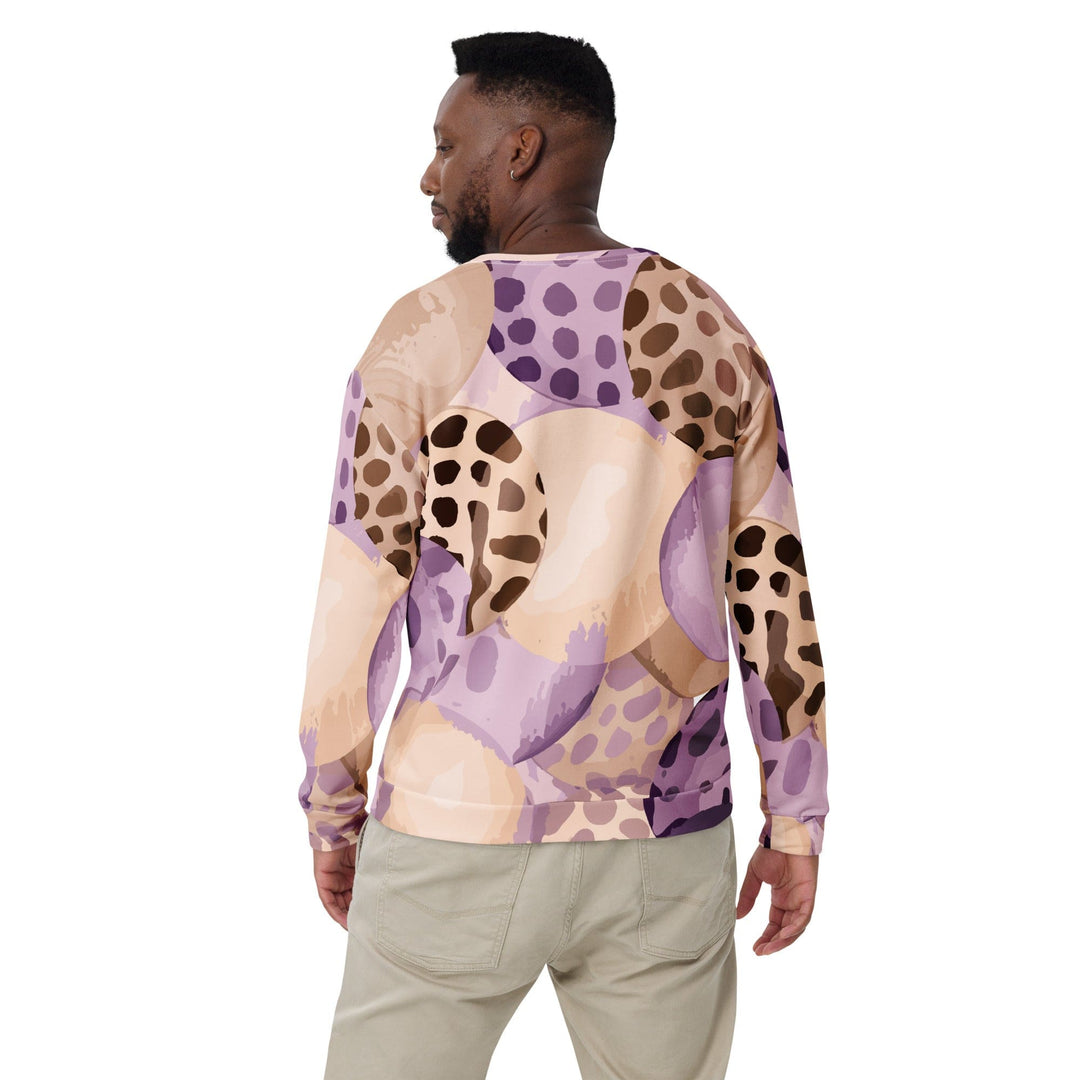 Graphic Sweatshirt for Men Purple Lavender Spotted Print - Mens | Sweatshirts