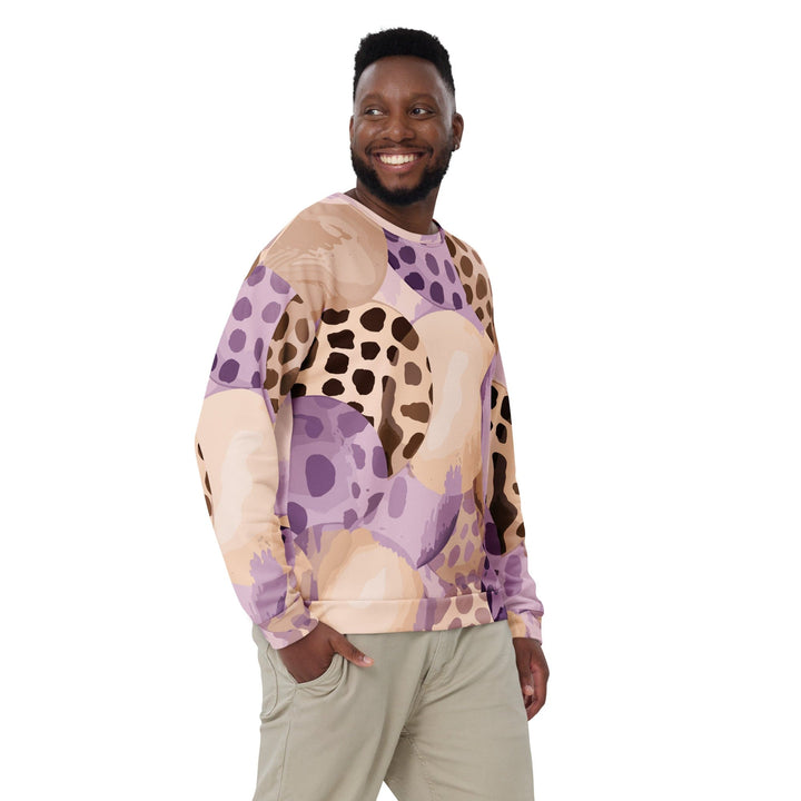 Graphic Sweatshirt for Men Purple Lavender Spotted Print - Mens | Sweatshirts