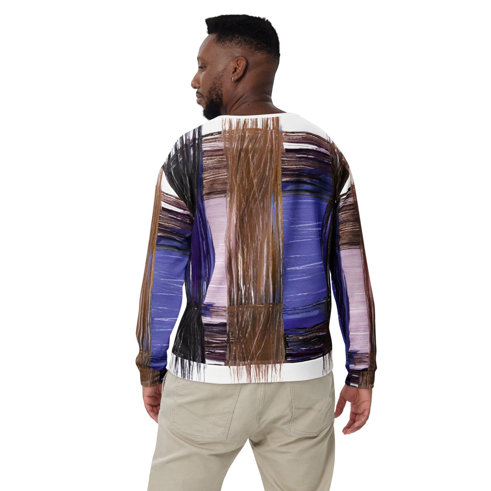 Graphic Sweatshirt for Men Rustic Brown Interweave Print - Mens | Sweatshirts