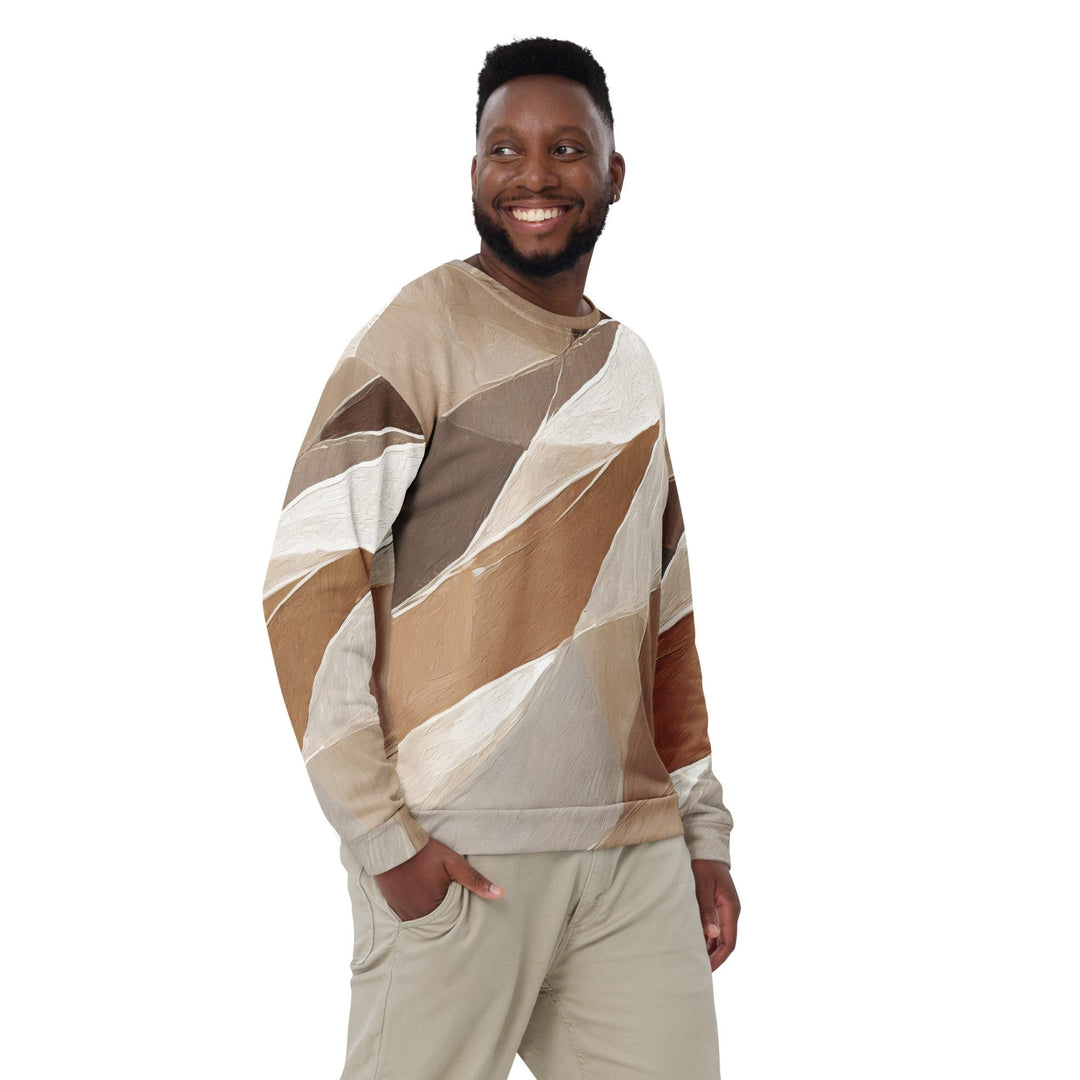 Graphic Sweatshirt for Men Rustic Brown Stone Print 2 - Mens | Sweatshirts | AOP