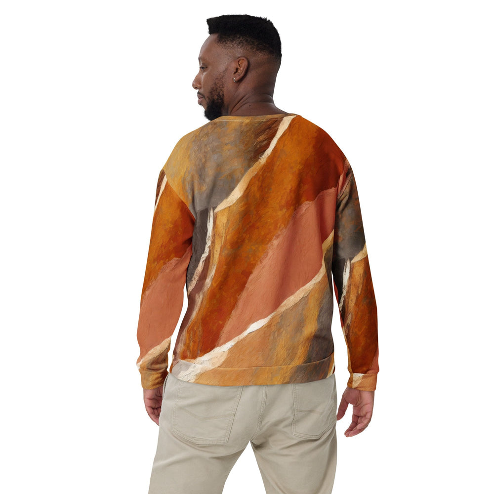 Graphic Sweatshirt for Men Rustic Brown Stone Print - Mens | Sweatshirts | AOP