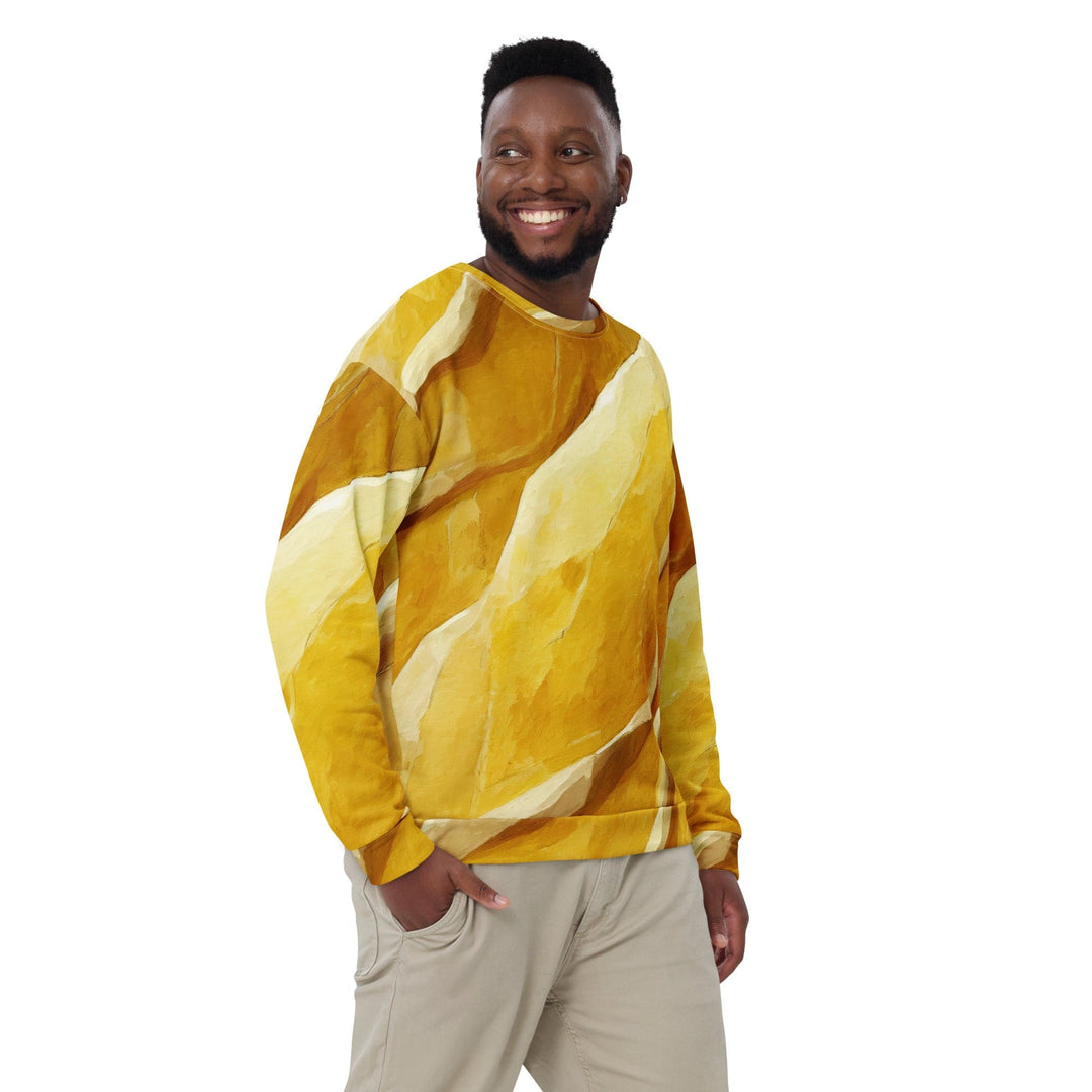 Graphic Sweatshirt for Men Rustic Yellow Stone Print - Mens | Sweatshirts | AOP