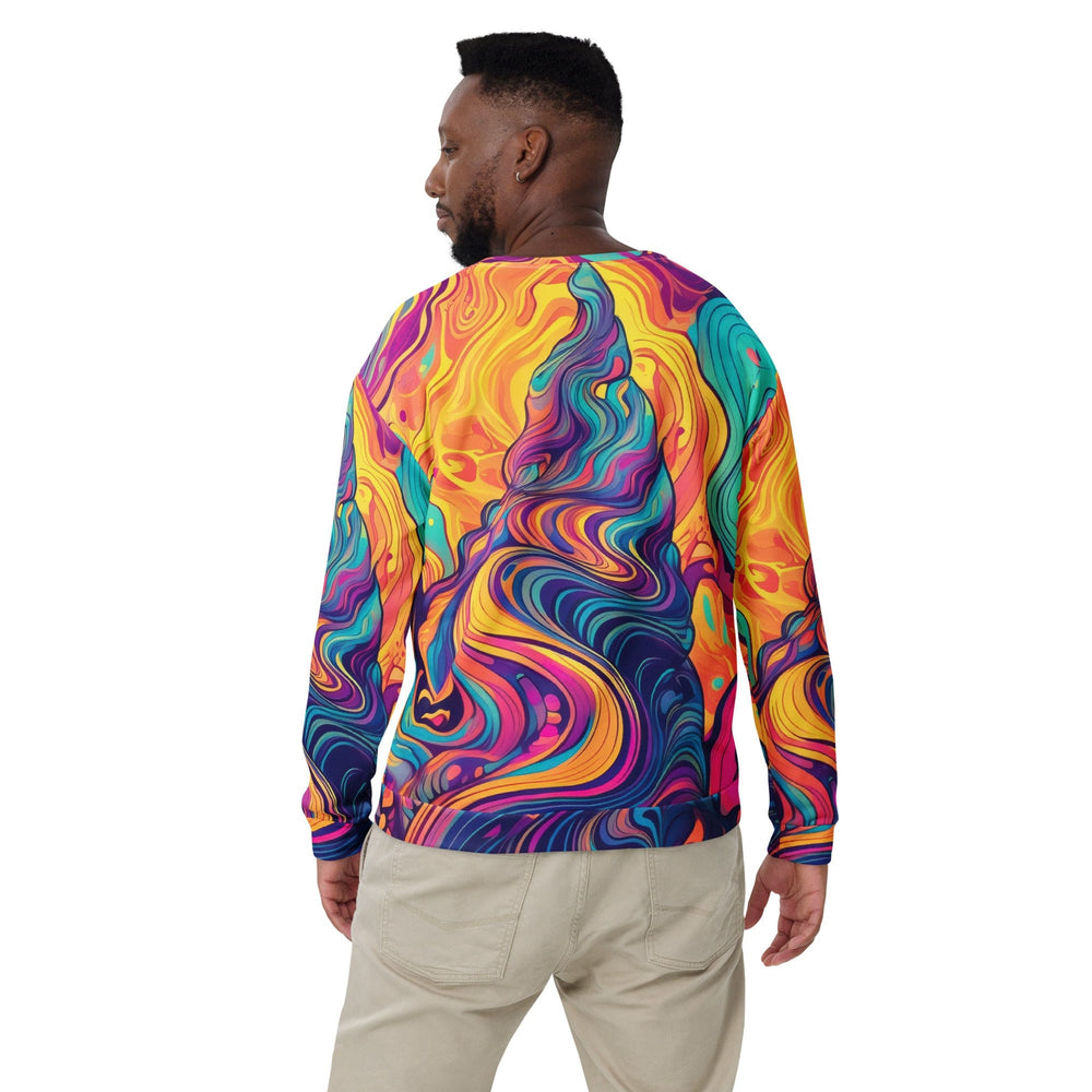 Graphic Sweatshirt for Men Vibrant Psychedelic Rave Pattern - 2 - Mens