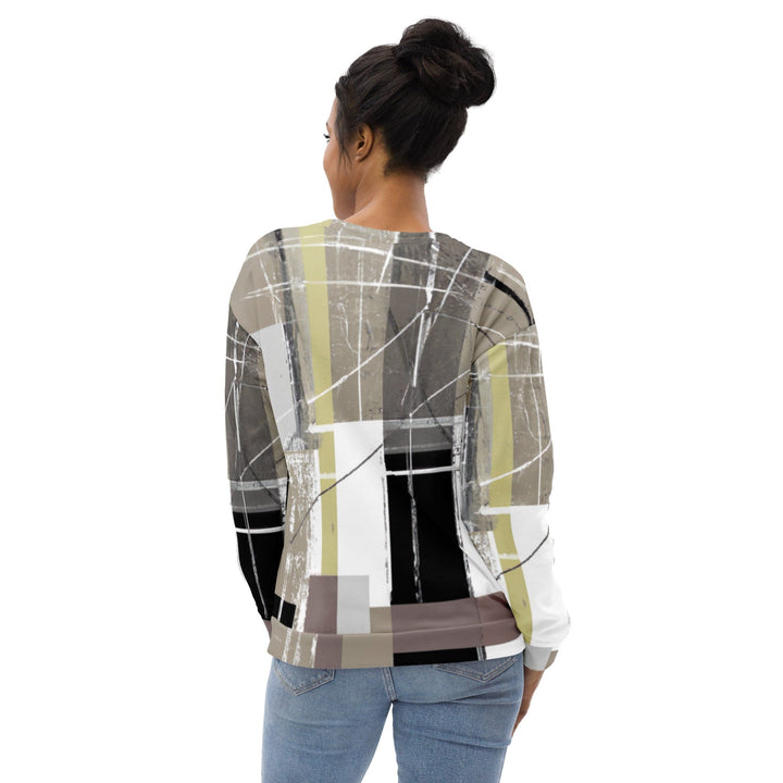 Graphic Sweatshirt for Women Abstract Brown Geometric Shapes - Womens