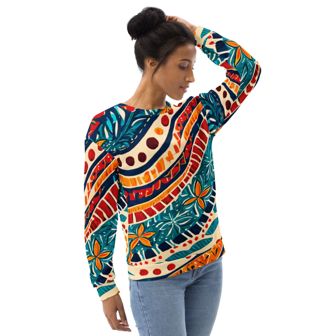 Graphic Sweatshirt for Women Boho Floral Print - Womens/Sweatshirts/AOP