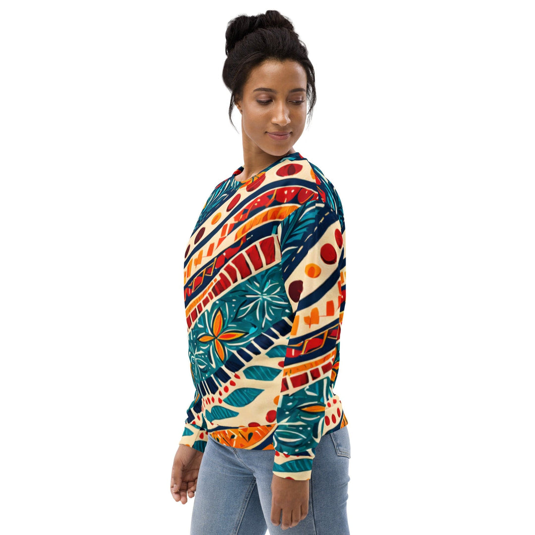 Graphic Sweatshirt for Women Boho Floral Print - Womens/Sweatshirts/AOP