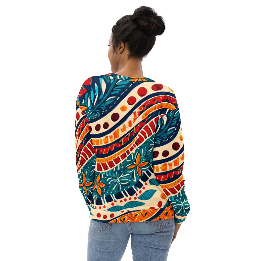 Graphic Sweatshirt for Women Boho Floral Print - Womens/Sweatshirts/AOP
