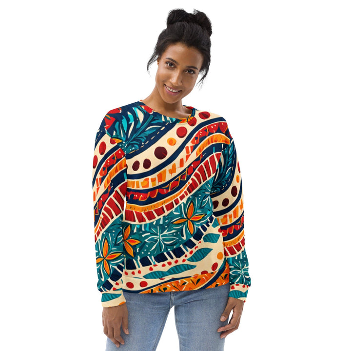 Graphic Sweatshirt for Women Boho Floral Print - Womens/Sweatshirts/AOP