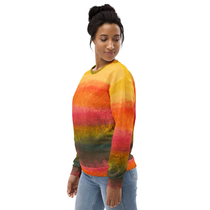 Graphic Sweatshirt for Women Autumn Fall Watercolor Abstract Print