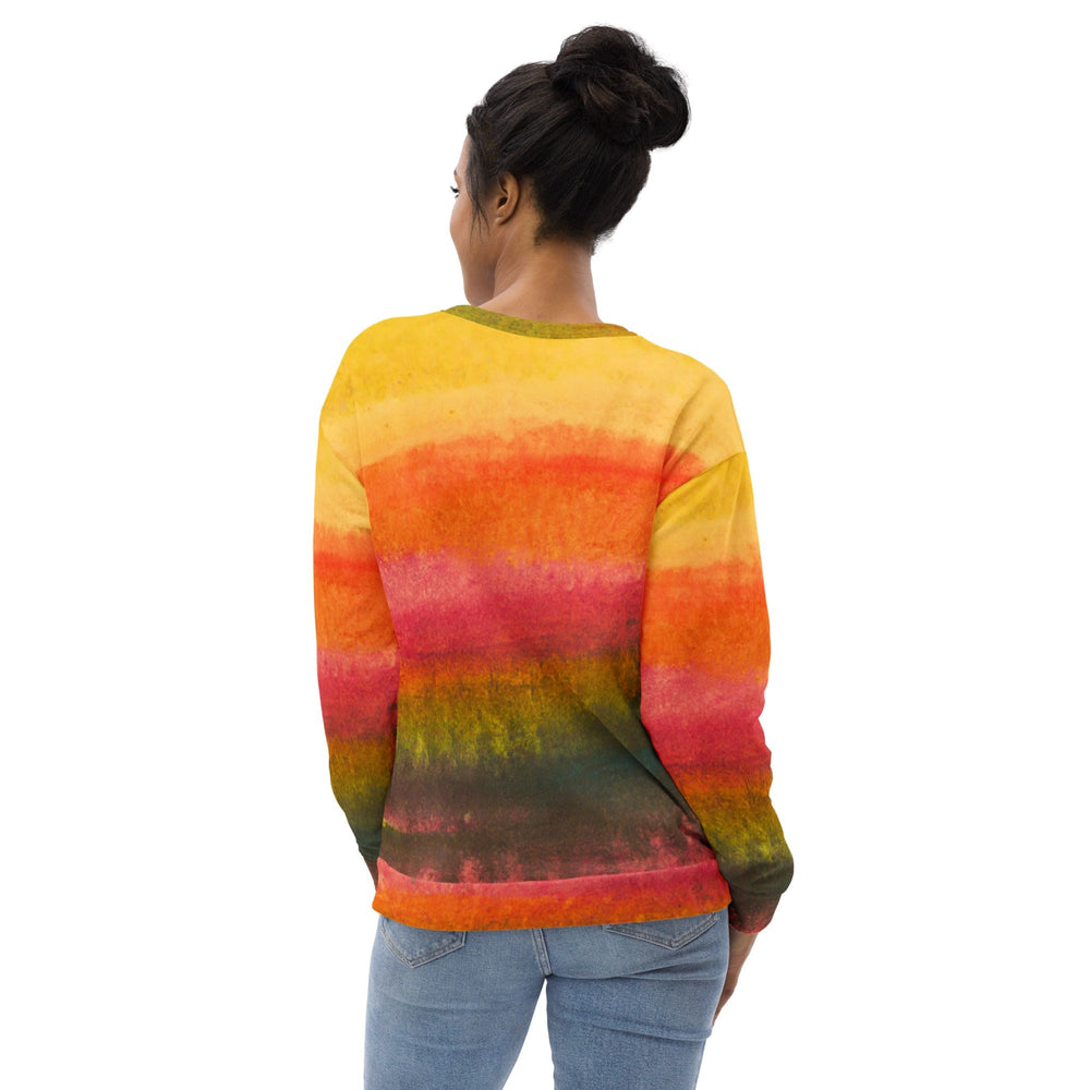 Graphic Sweatshirt for Women Autumn Fall Watercolor Abstract Print - Womens