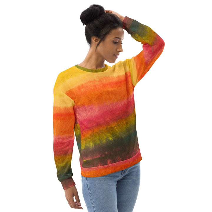 Graphic Sweatshirt for Women Autumn Fall Watercolor Abstract Print