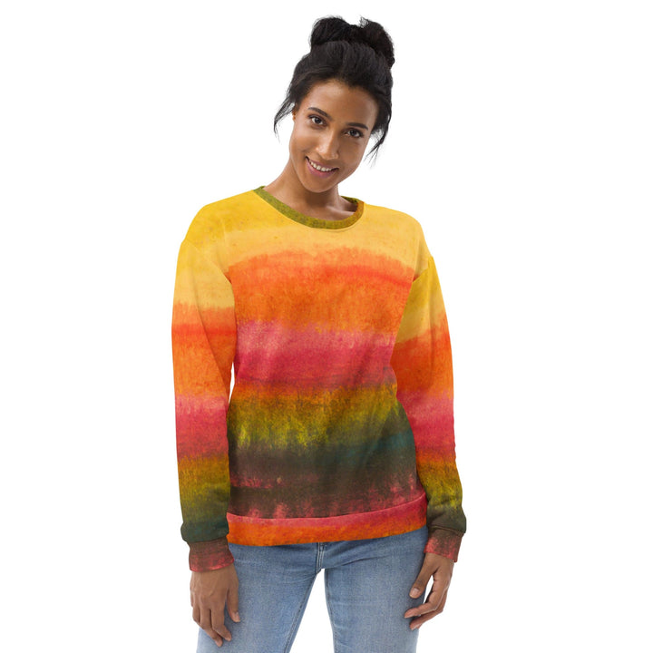 Graphic Sweatshirt for Women Autumn Fall Watercolor Abstract Print