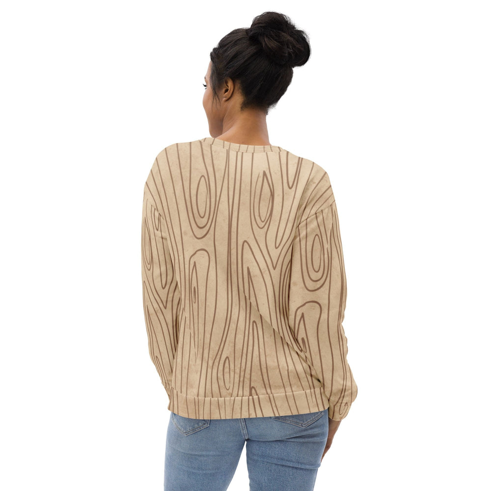 Graphic Sweatshirt for Women Beige Brown Tree Sketch Lines - Womens