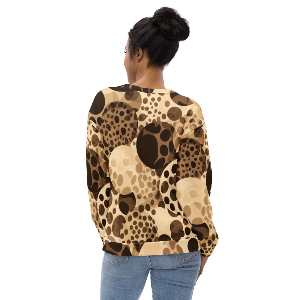 Graphic Sweatshirt for Women Beige Brown Spotted Print - Womens | Sweatshirts