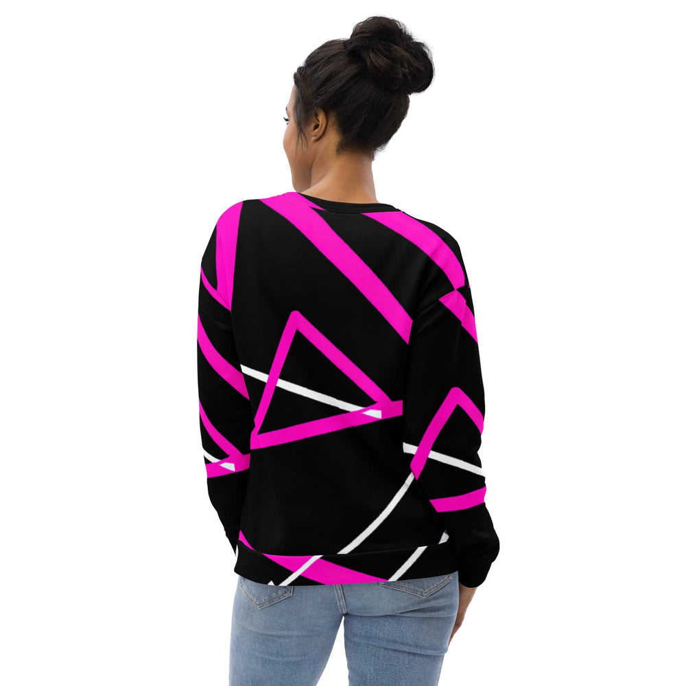 Graphic Sweatshirt for Women Black and Pink Pattern 2 - Womens | Sweatshirts