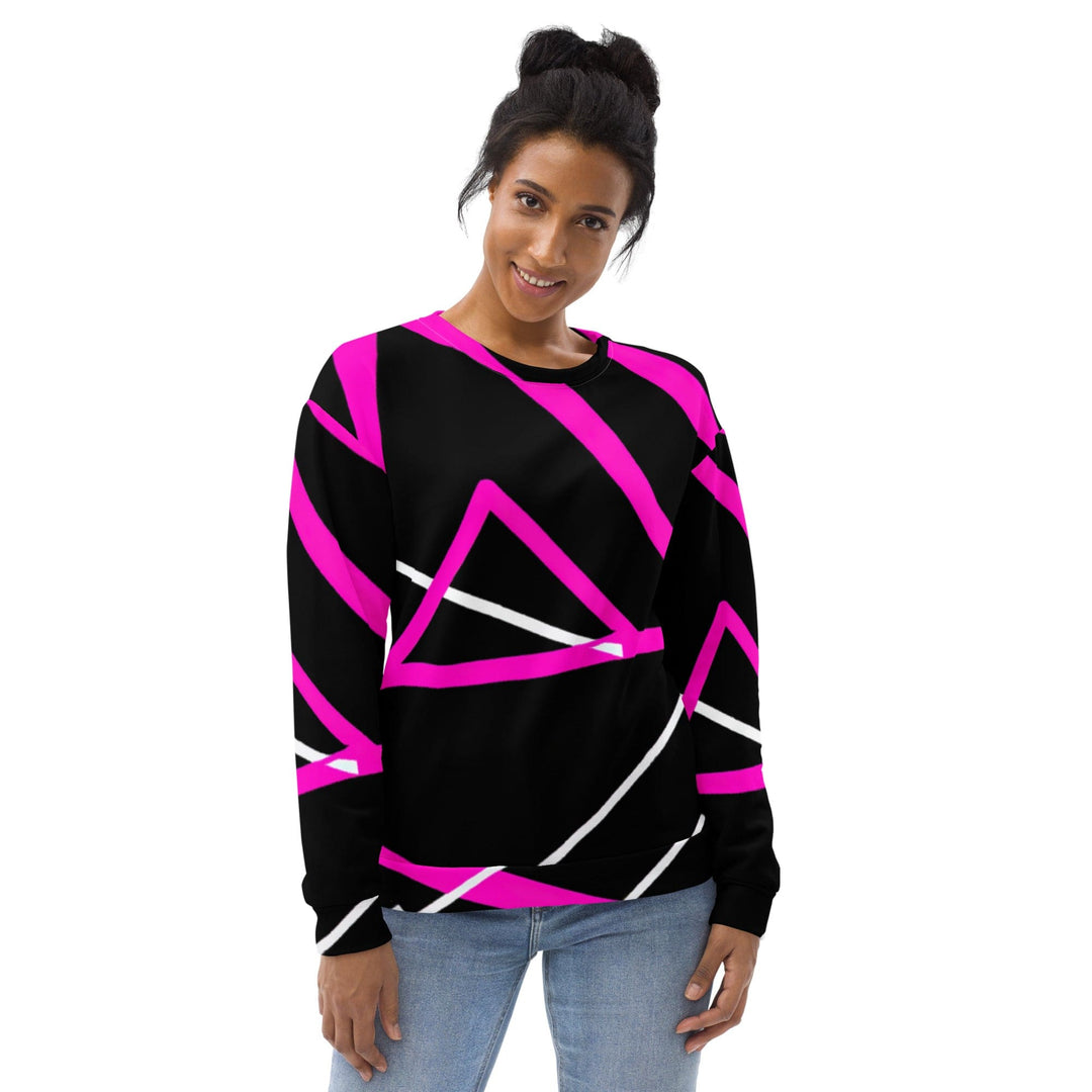 Graphic Sweatshirt for Women Black and Pink Pattern 2 - Womens | Sweatshirts