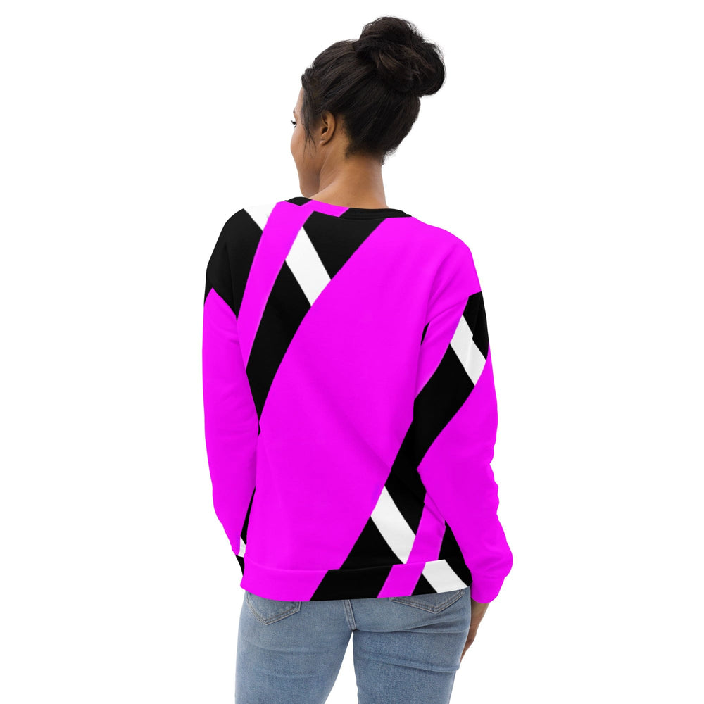 Graphic Sweatshirt for Women Black and Pink Pattern - Womens | Sweatshirts | AOP