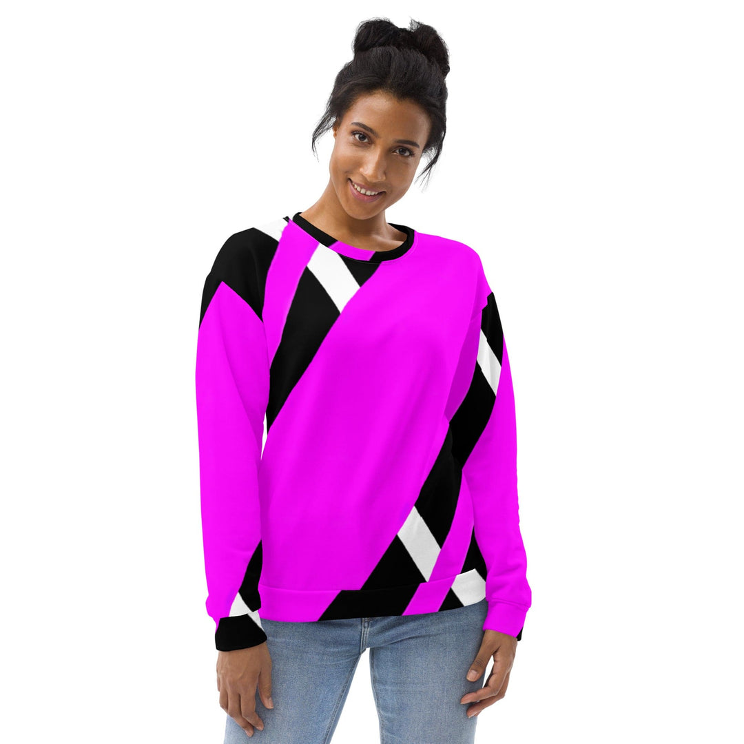 Graphic Sweatshirt for Women Black and Pink Pattern - Womens | Sweatshirts | AOP