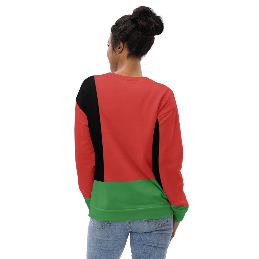 Graphic Sweatshirt for Women Black Red Green Stripped 4 - Womens | Sweatshirts