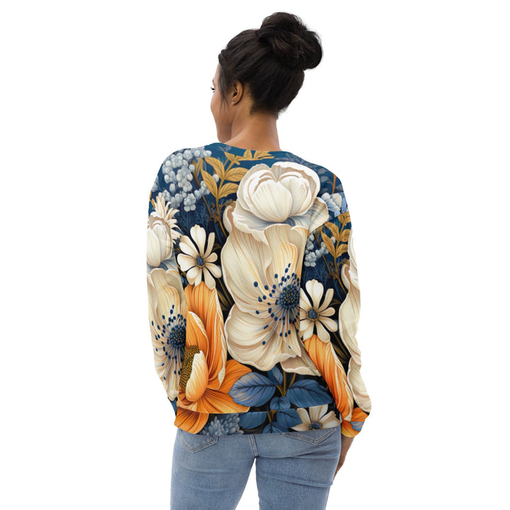 Graphic Sweatshirt for Women Floral Blue Print - Womens | Sweatshirts | AOP