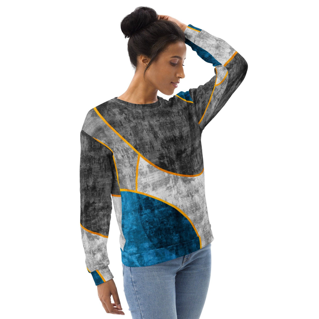 Graphic Sweatshirt for Women Blue Grey Design - Womens | Sweatshirts | AOP