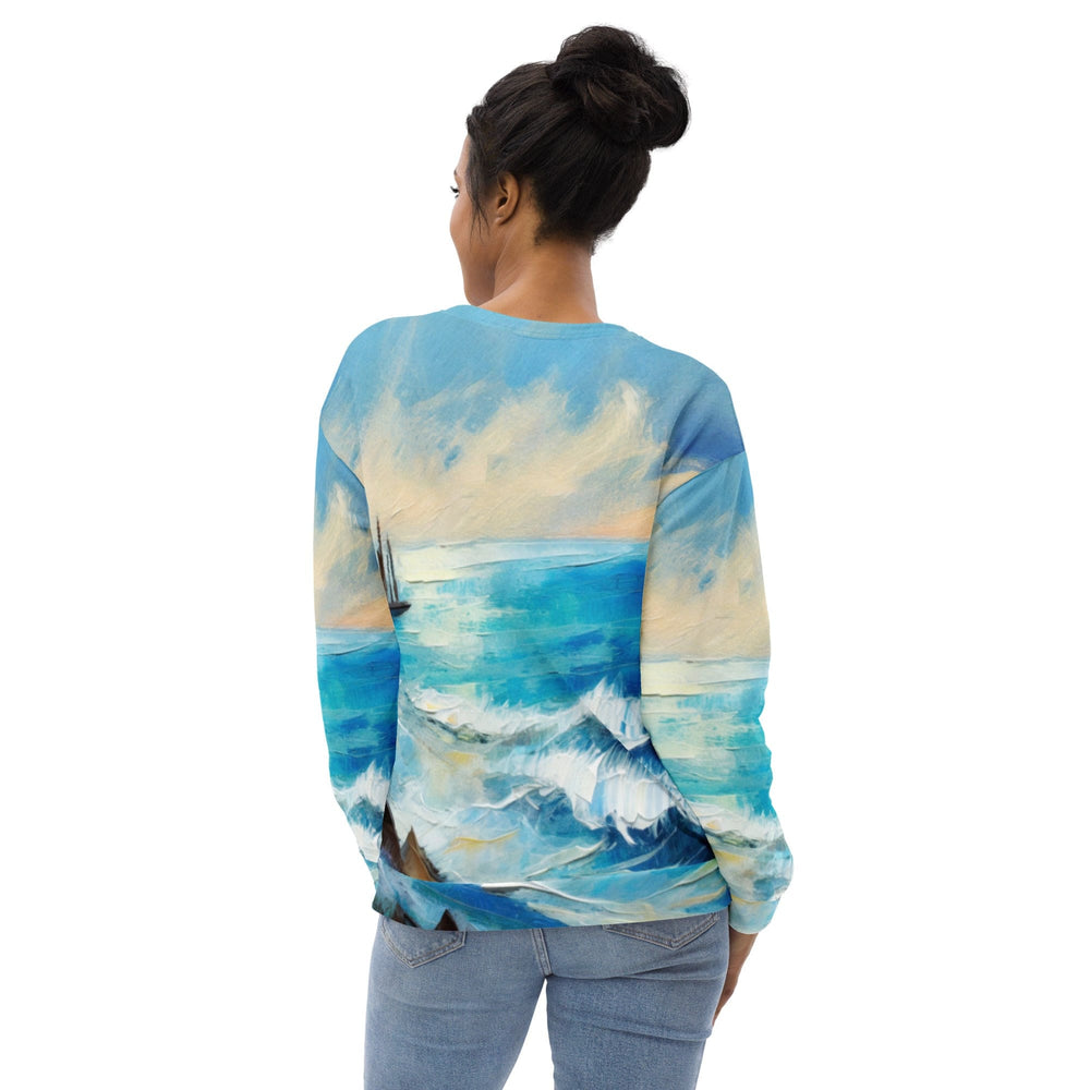 Graphic Sweatshirt for Women Blue Ocean Print - Womens | Sweatshirts | AOP