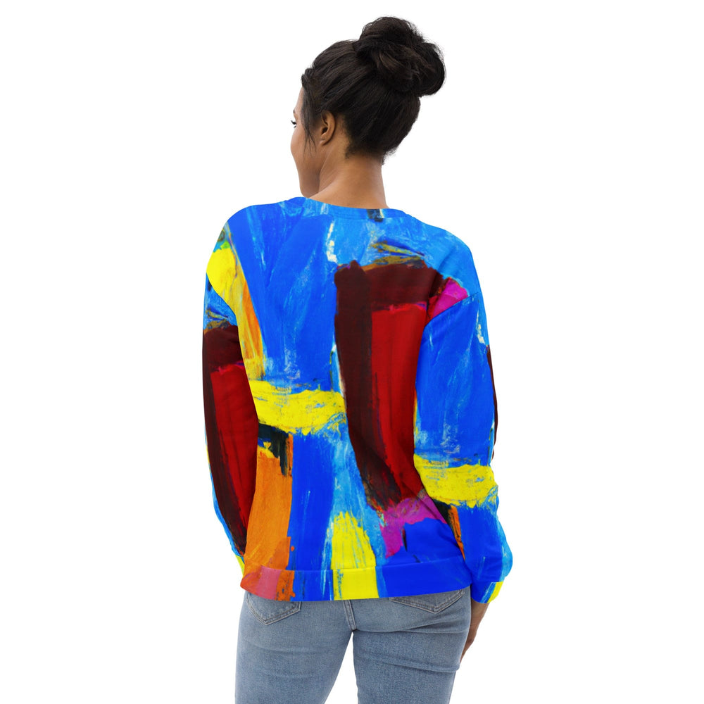 Graphic Sweatshirt for Women Blue Red Abstract Pattern - Womens | Sweatshirts