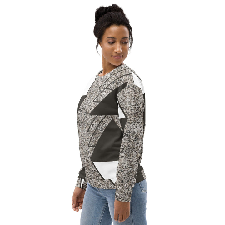 Graphic Sweatshirt for Women Brown and White Triangular Colorblock