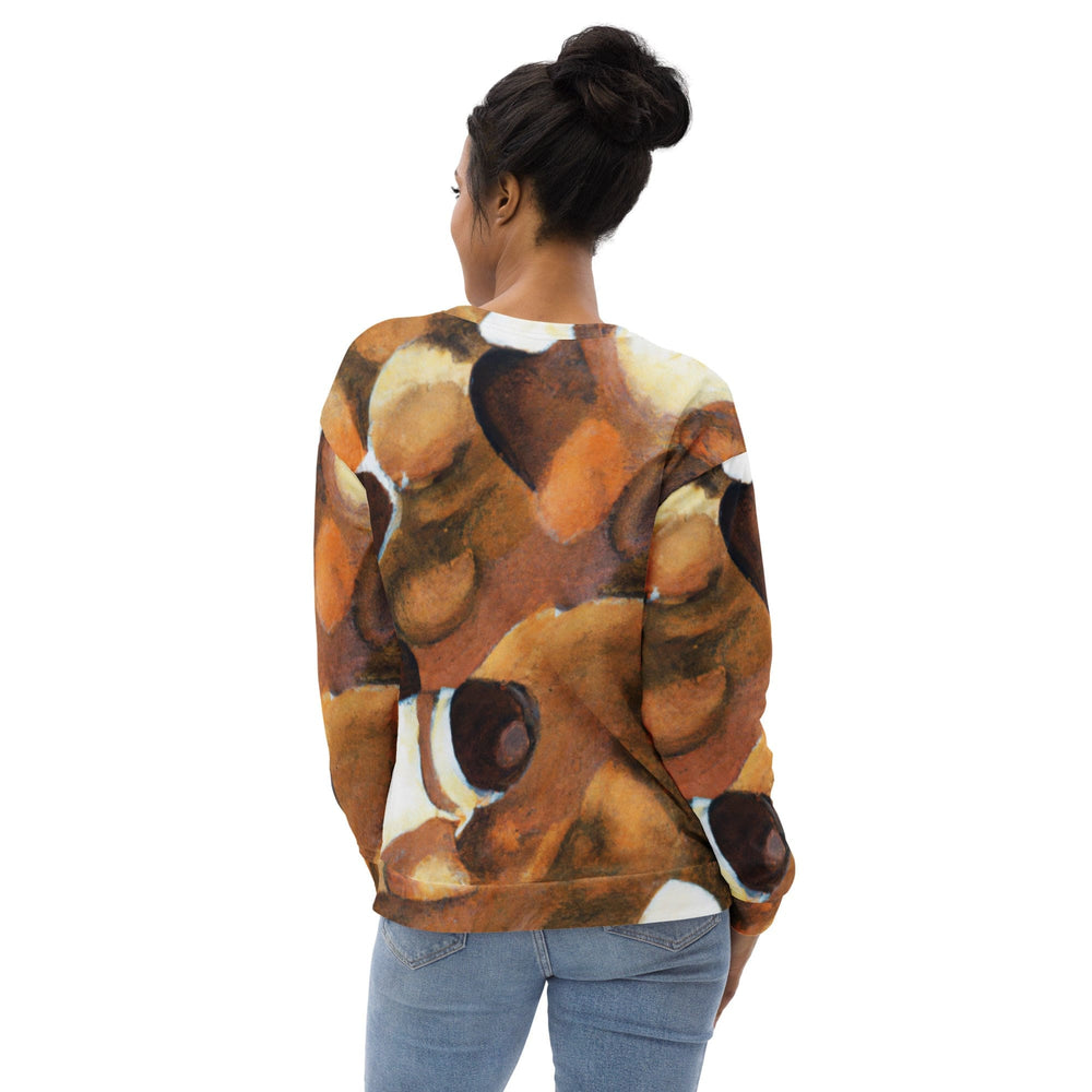 Graphic Sweatshirt for Women Brown White Stone Pattern - Womens | Sweatshirts