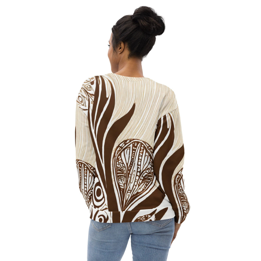 Graphic Sweatshirt for Women Brown Floral Lines - Womens | Sweatshirts | AOP