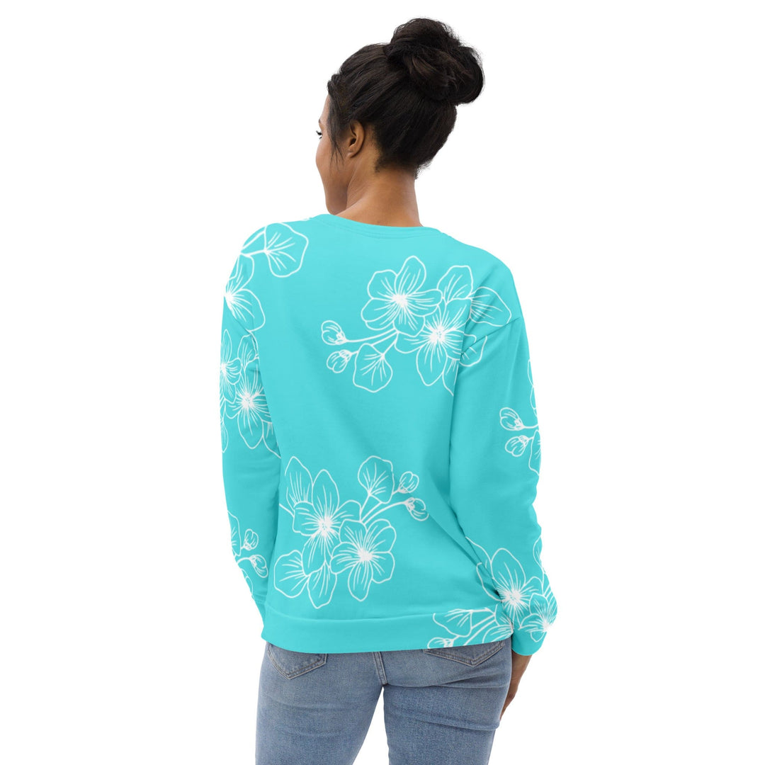 Graphic Sweatshirt for Women Floral Cyan Blue 7022523 - Womens | Sweatshirts