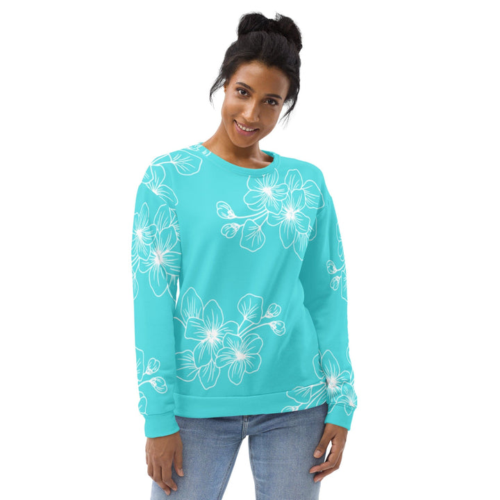 Graphic Sweatshirt for Women Floral Cyan Blue 7022523 - Womens | Sweatshirts