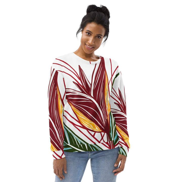 Graphic Sweatshirt for Women Colorful Floral Lines - Womens | Sweatshirts | AOP