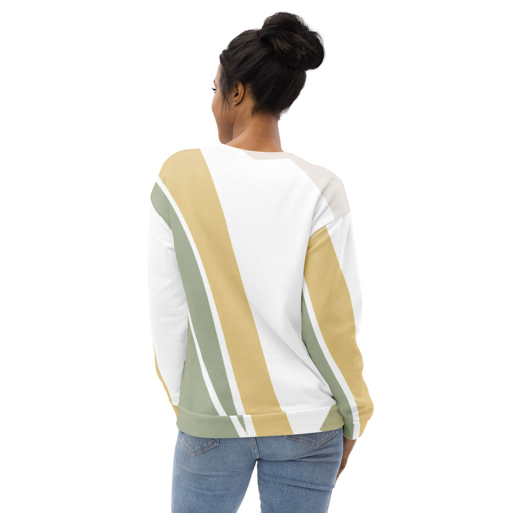 Graphic Sweatshirt for Women Green Abstract Geometric Pattern - Womens