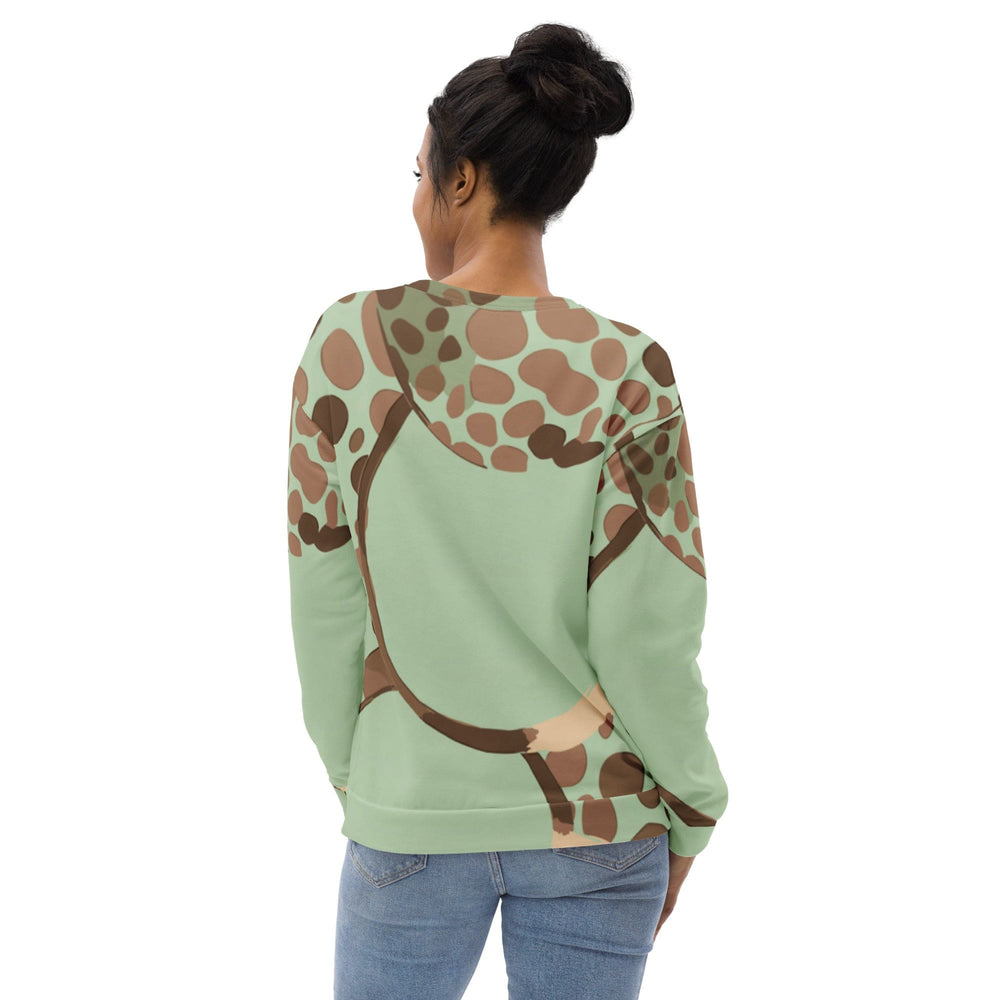 Graphic Sweatshirt for Women Green Beige Spotted Print - Womens | Sweatshirts