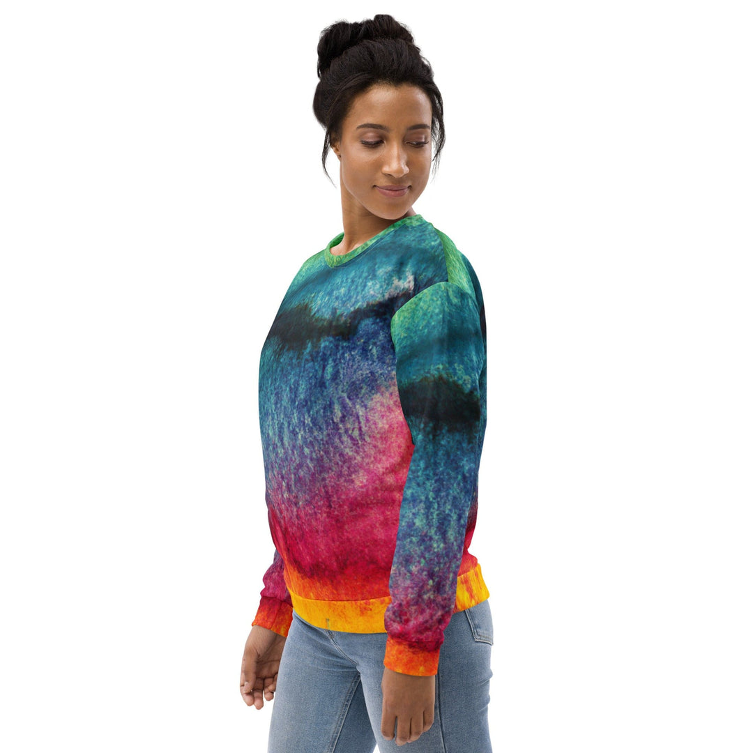 Graphic Sweatshirt for Women Multicolor Abstract Pattern