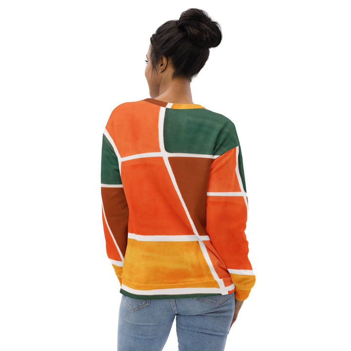 Graphic Sweatshirt for Women Orange Green Boho Pattern - Womens | Sweatshirts